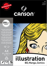 CANSON Illustration blok 250 g/m² 12L A4 lepljen