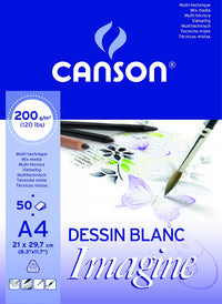CANSON Imagine skicirni blok 200 g/m² 50L A4 drobnozrnat lepljen