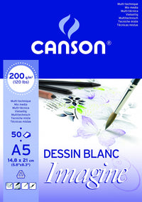 Canson Imagine skicirka 200 g/m² 50 listov A5 drobnozrnata lepljena