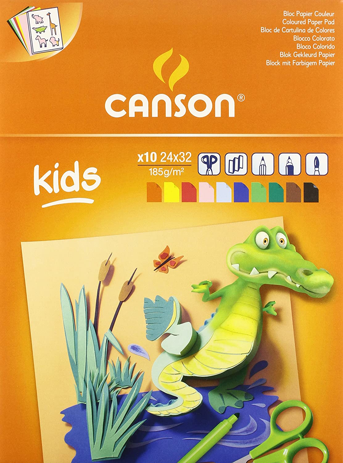 CANSON Kids barvni risalni blok 185 g/m² - 10 listov, 24 x 32 cm