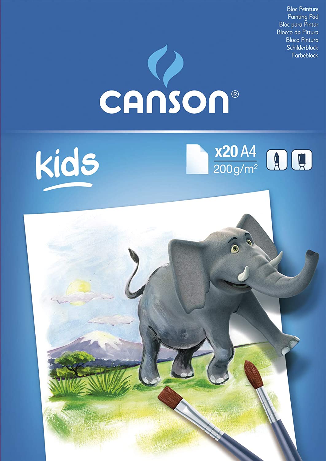 CANSON Kids risalni blok 200 g/m² 20 listov A4 lepljen