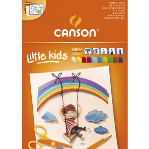 Barvni risalni blok CANSON Kids A4 - 120 g/m², 30 listov, mešanica 10 barv