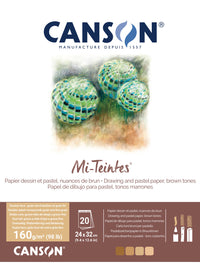 Blok barvnih papirjev CANSON Mi-Teintes 160 g/m² 24 x 32 cm Earth - 20 listov