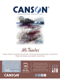 Canson Mi-Teintes lepljen blok za pastel 160 g/m² 20 listov - 24 x 32 cm, Grey/Blue