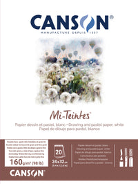 Canson Mi-Teintes lepljen blok 160 g/m² 20L 24 x 32 cm White