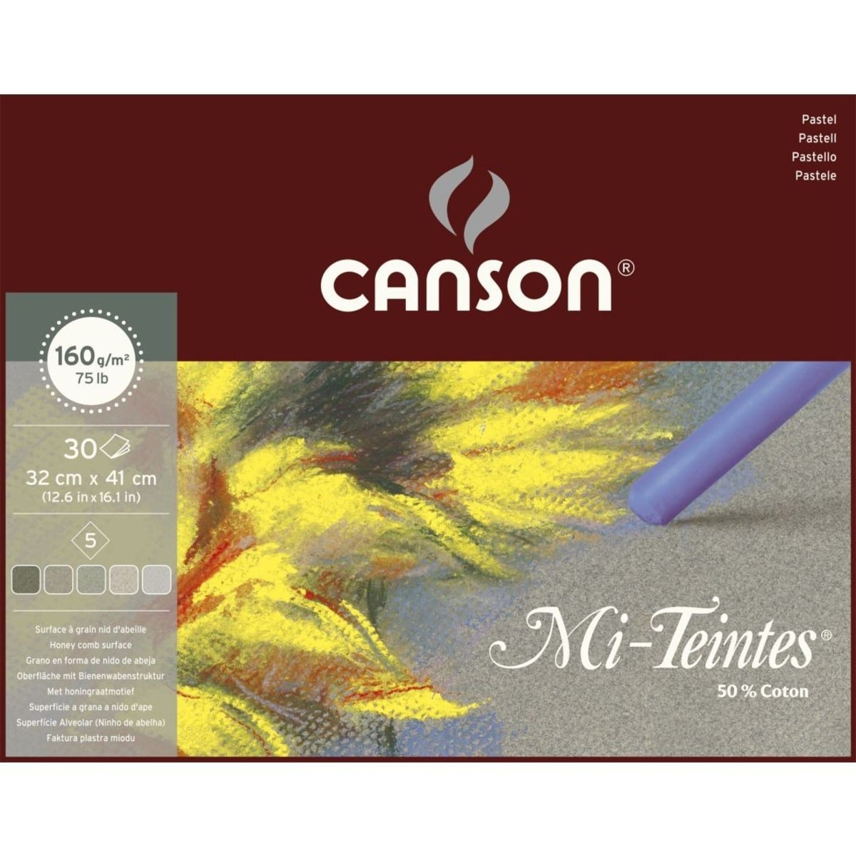 Canson Mi-Teintes lepljen blok za pastel 160 g/m² 30 listov 32 x 41 cm Grey