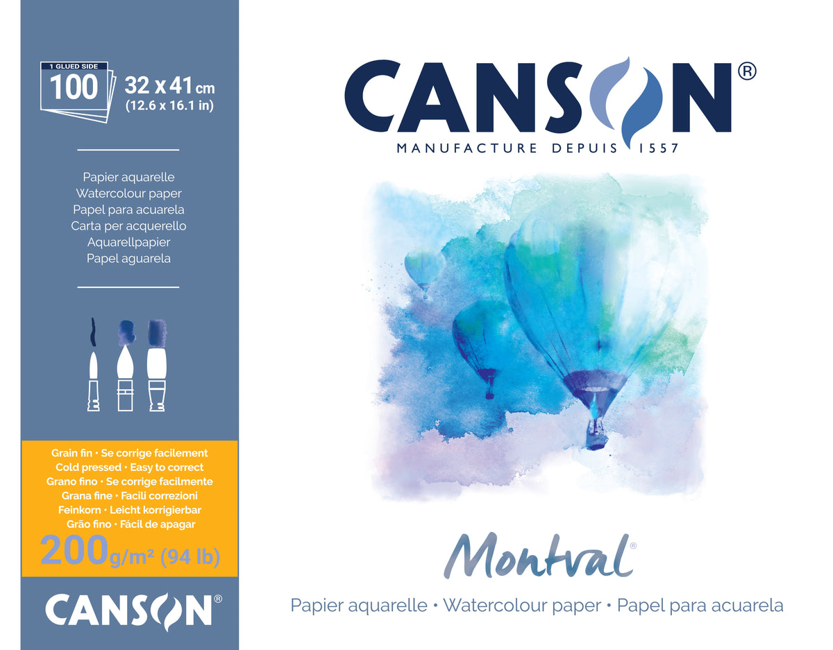 CANSON Montval akvarelni blok CP 200 g/m² - 100 listov, 32 x 41 cm