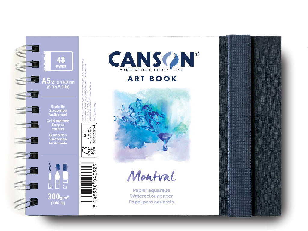 CANSON Montval akvarelni blok CP 300 g/m² 48 listov A5 trda vezava