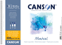 CANSON Montval akvarelni blok CP 300 g/m² 12L 32 x 41 cm spiralna vezava