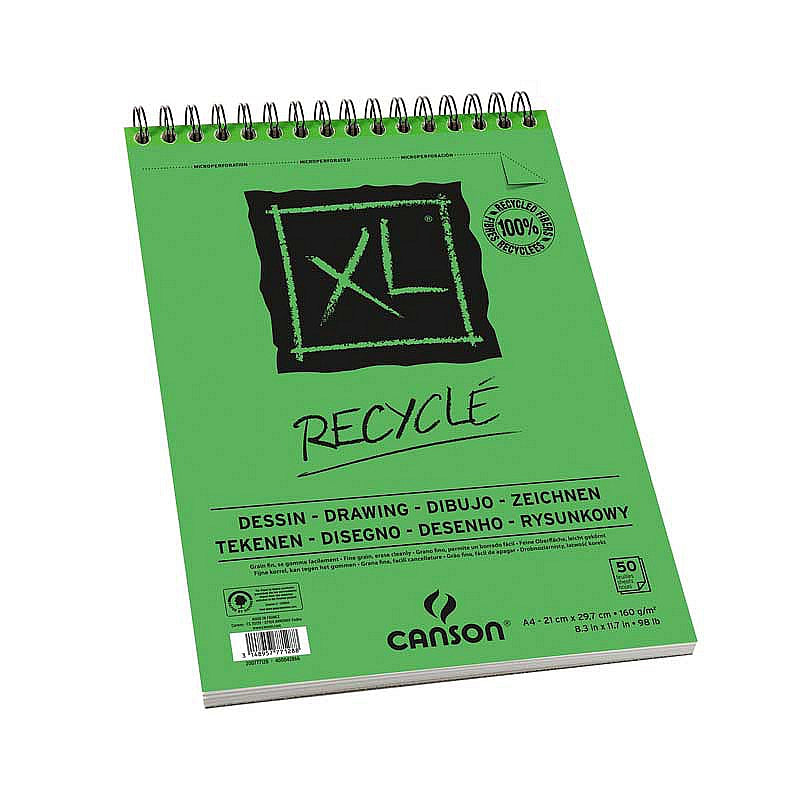 Risalni blok Canson XL Recycle 160 g/m² 50L A4 s spiralo