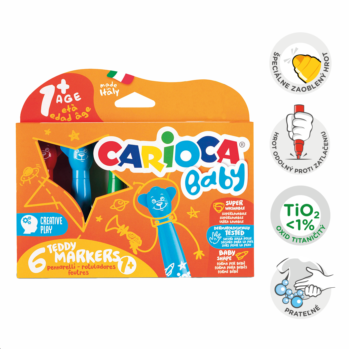Carioca flomastri Baby okrogla konica, mešane barve