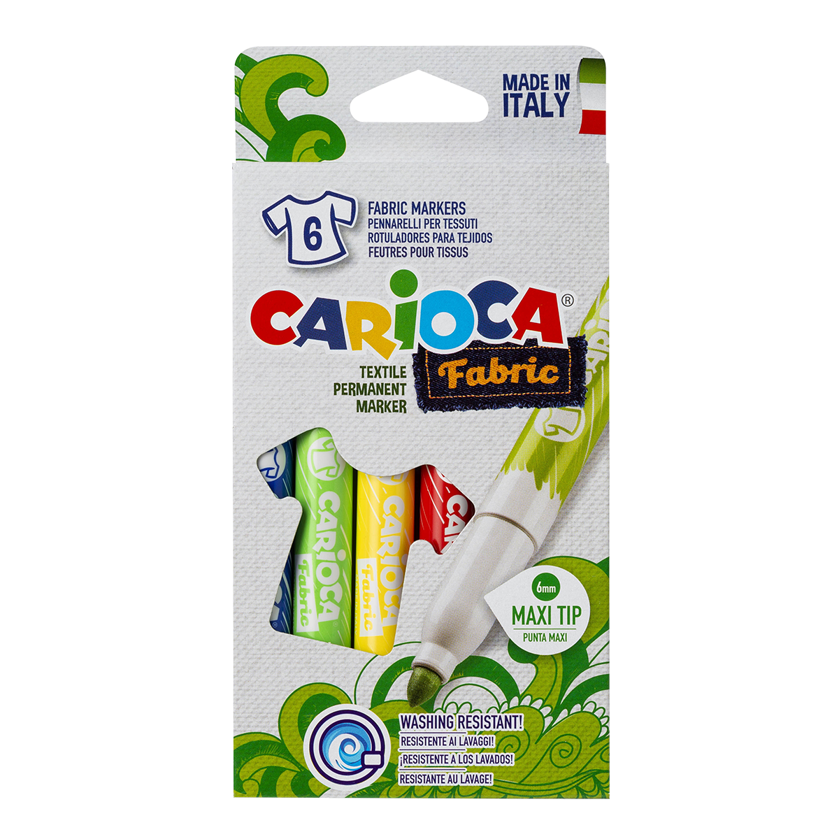 Carioca flomastri za tekstil, maxi konica, mešanica barv