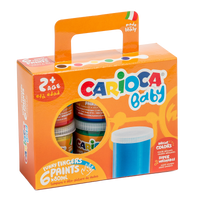 Carioca prstne barve Baby 2+, papirnat kovček, 6 × 80 ml