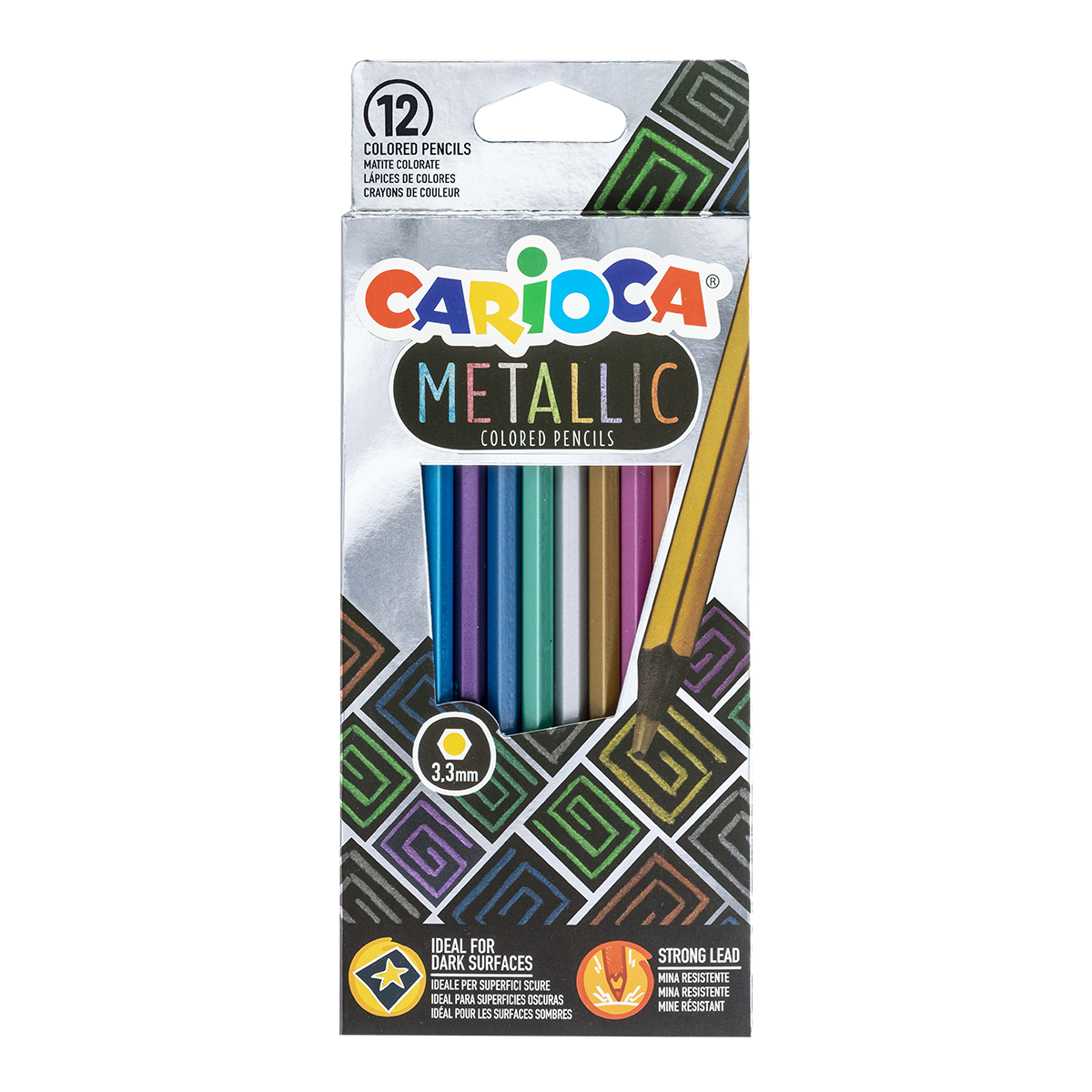 Carioca šestrobe barvice Metallic, 12 kos