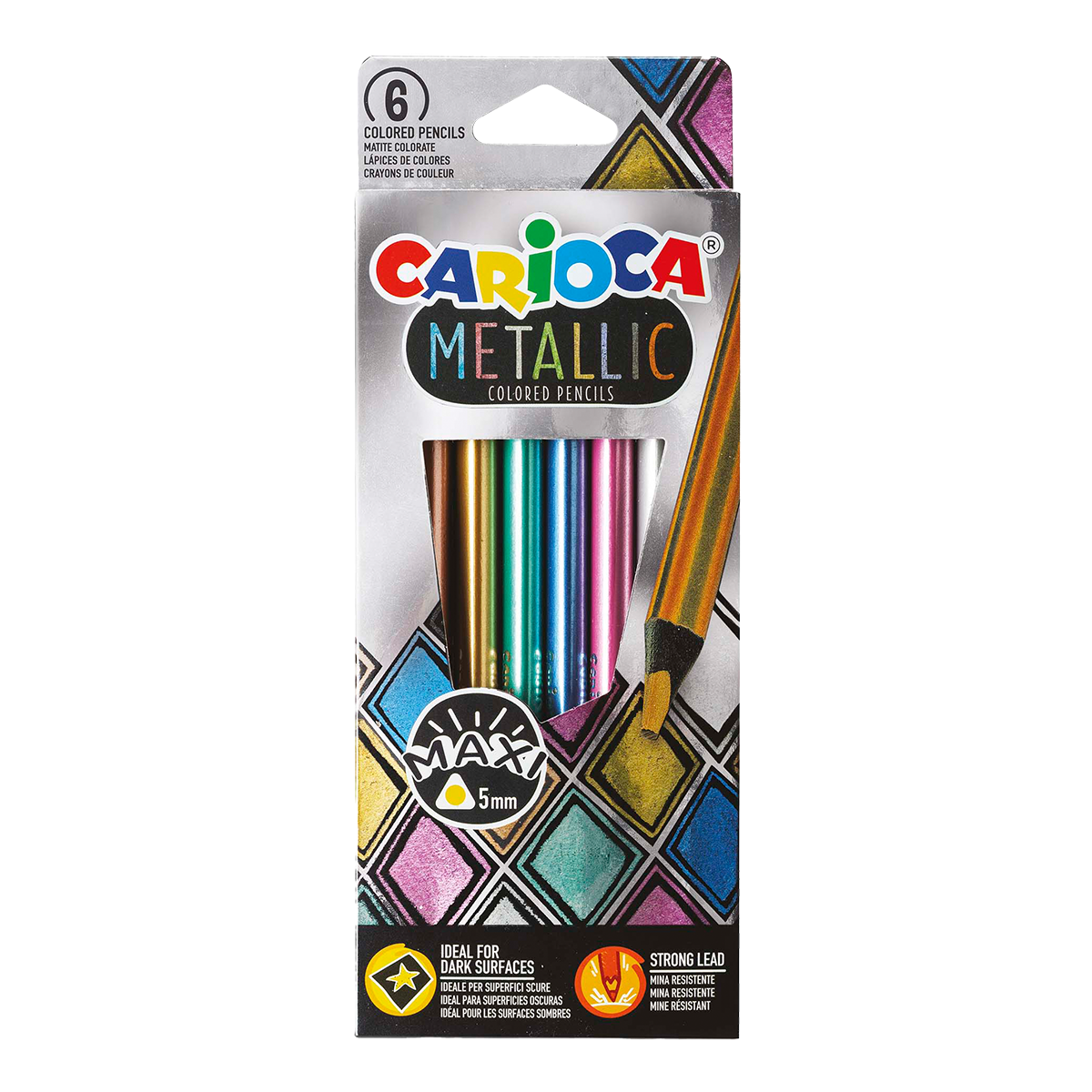 Carioca trirobe kovinske barvice Metallic, 6 kosov