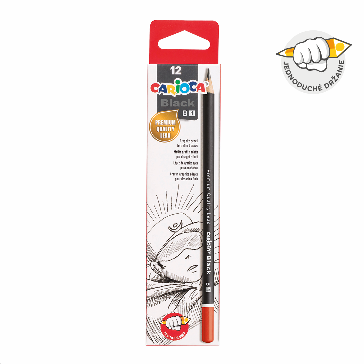 Carioca trirobi svinčnik Black, 12 kosov – 1/B