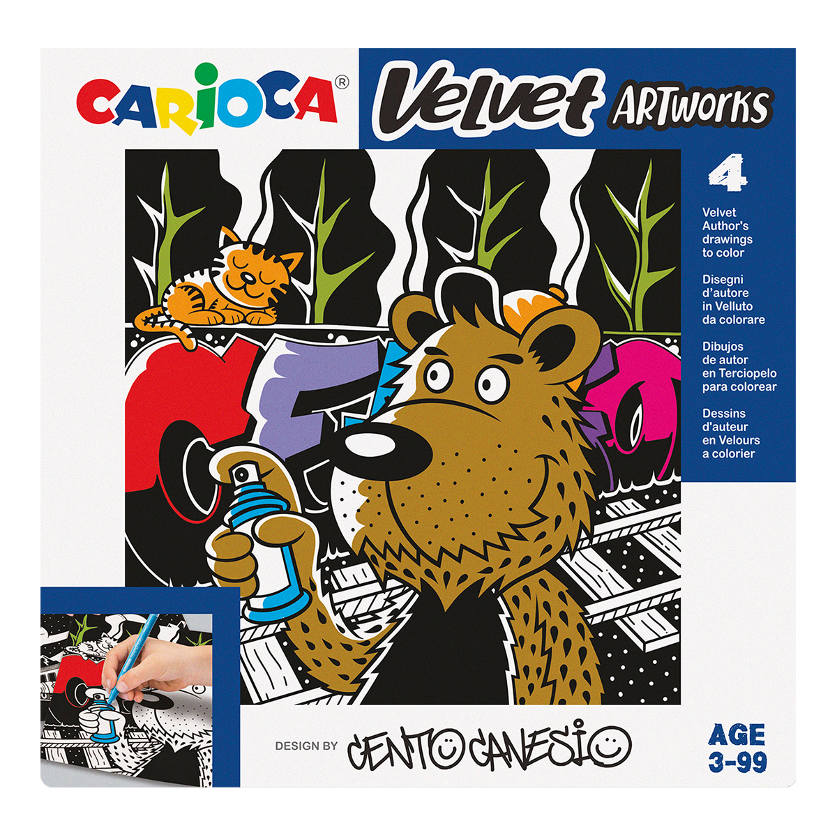 Carioca žametne pobarvanke 4 kosi – CENTO Graffiti