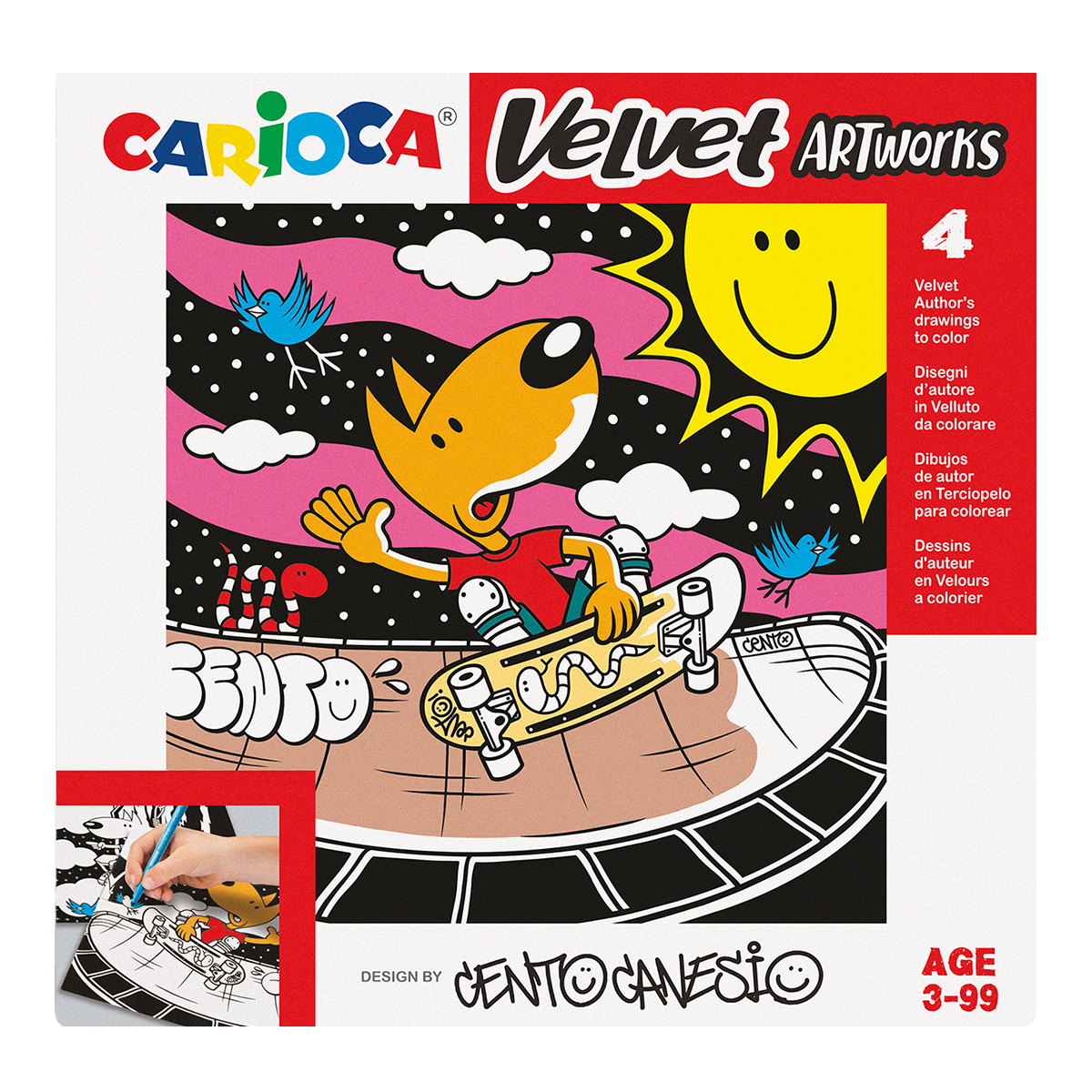 Carioca žametne pobarvanke 4 kosi – CENTO Sport