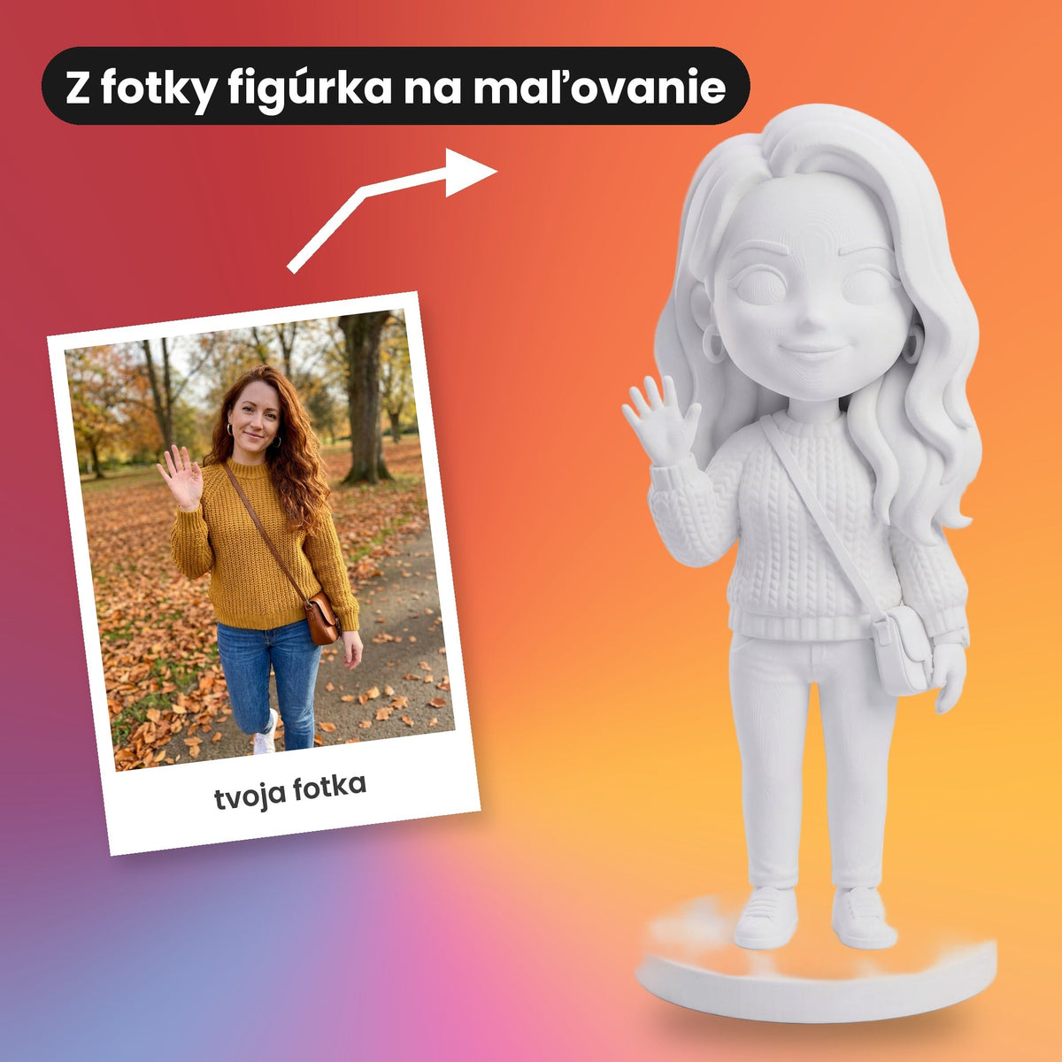 Chibi figurica iz fotografije za barvanje