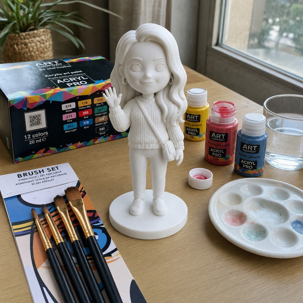 Chibi figurica iz fotografije za barvanje