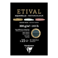 Clairefontaine Étival akvarelni blok CP R 300 g 15L lepljen Black
