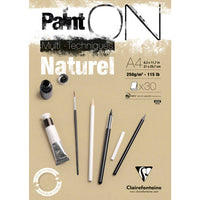 Clairefontaine Paint'On Mix Media blok 250 g 30L lepljen Natural