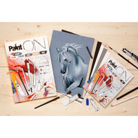 Clairefontaine Paint'On Mix Media blok št. 6 250 g 24L lepljen različne barve