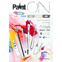 Clairefontaine Paint'On Mix Media blok št. 6 250 g 24L lepljen različne barve