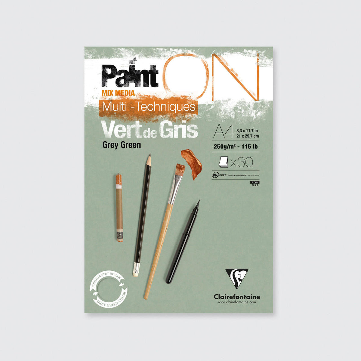 Clairefontaine Paint'On Mix Media lepljen blok 250 g