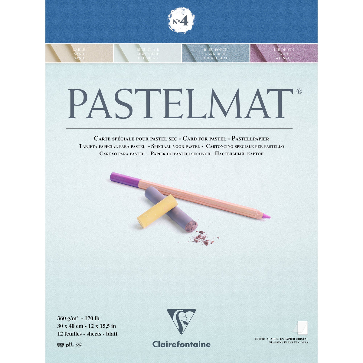 Clairefontaine Pastelmat lepljen blok 360 g 12L x 30 cm – 4 40