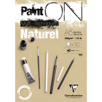 Blok za mešane tehnike CLAIREFONTAINE Paint'On naravni 250 g/m² – 30 listov – A5