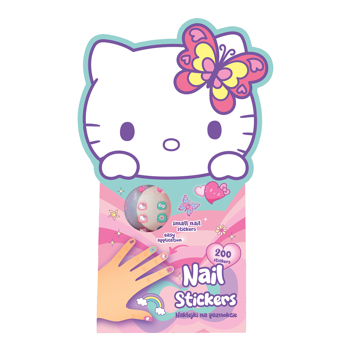 Colorino nalepke za nohte Hello Kitty, 200 kosov, mešane barve