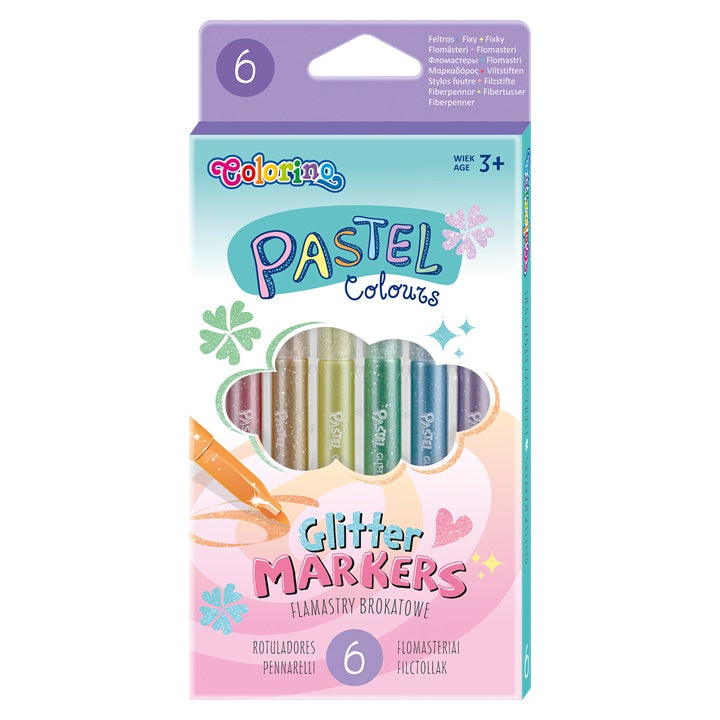 Colorino Pastelni markerji z bleščečim učinkom, pakiranje 6 kosov