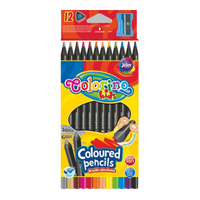 Colorino trirobe barvice iz črnega lesa s šilčkom - 12 barv