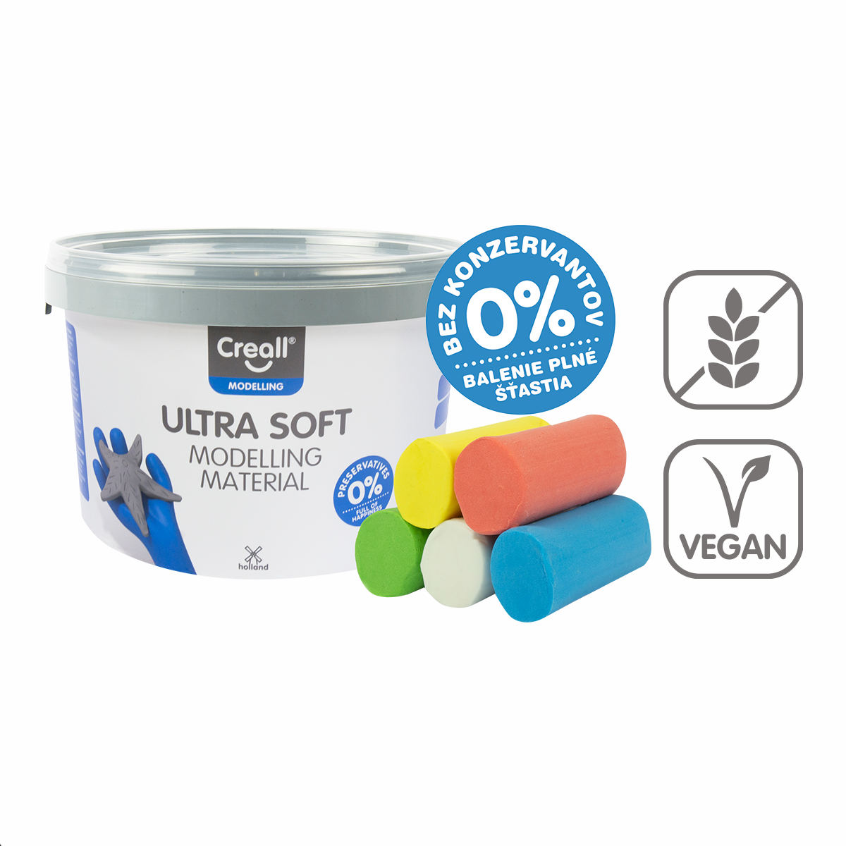 Creall modelirna masa Ultra soft, 5 g, lonček, mešanica barv – × 220