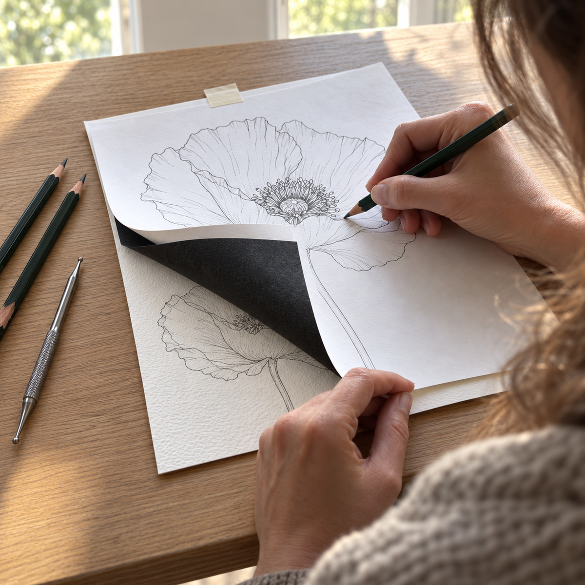 Črn kopirni indigo papir A4 – 10 listov