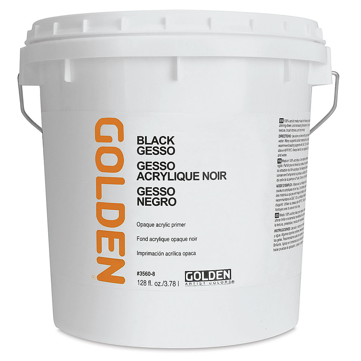 Črni akrilni gesso GOLDEN Black Gesso