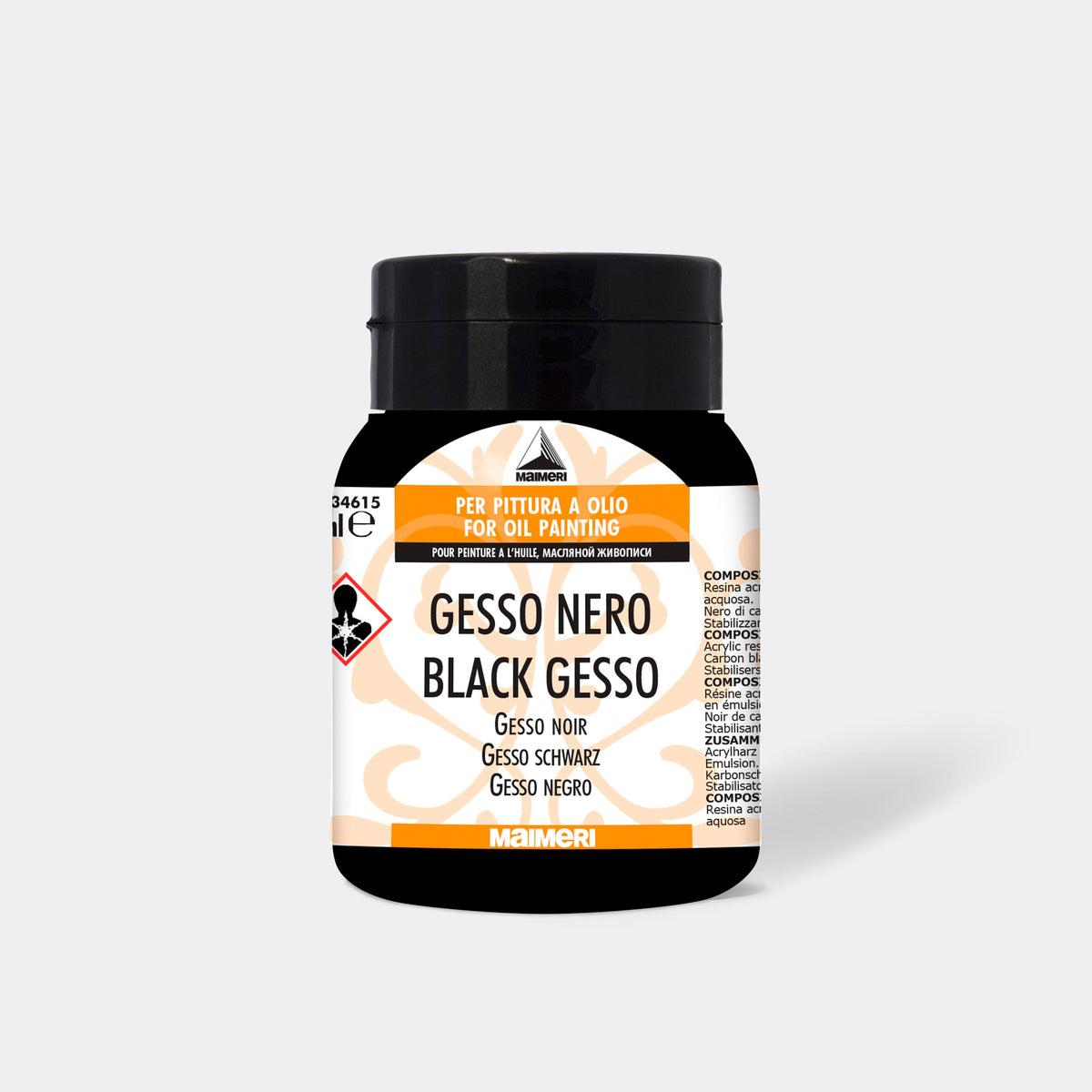 Črni akrilni gesso primer MAIMERI 500 ml