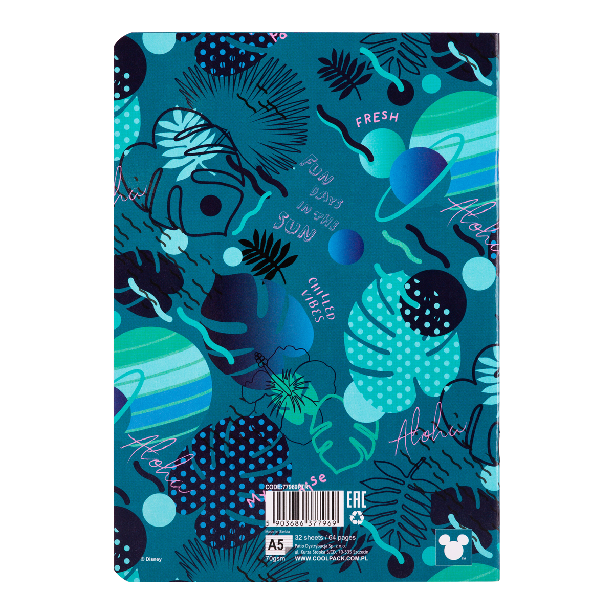Črtani zvezek Colorino Stitch A5, 32 listov