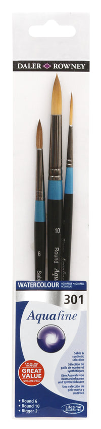 DALER ROWNEY Aquafine 301 set čopičev za akvarel in gvaš - 3 kosi