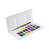 DALER ROWNEY Aquafine akvarelni potovalni set 24 polovičnih posodic s čopičem