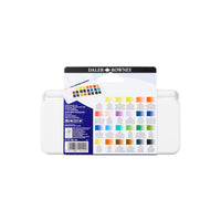 DALER ROWNEY Aquafine akvarelni potovalni set 24 polovičnih posodic s čopičem