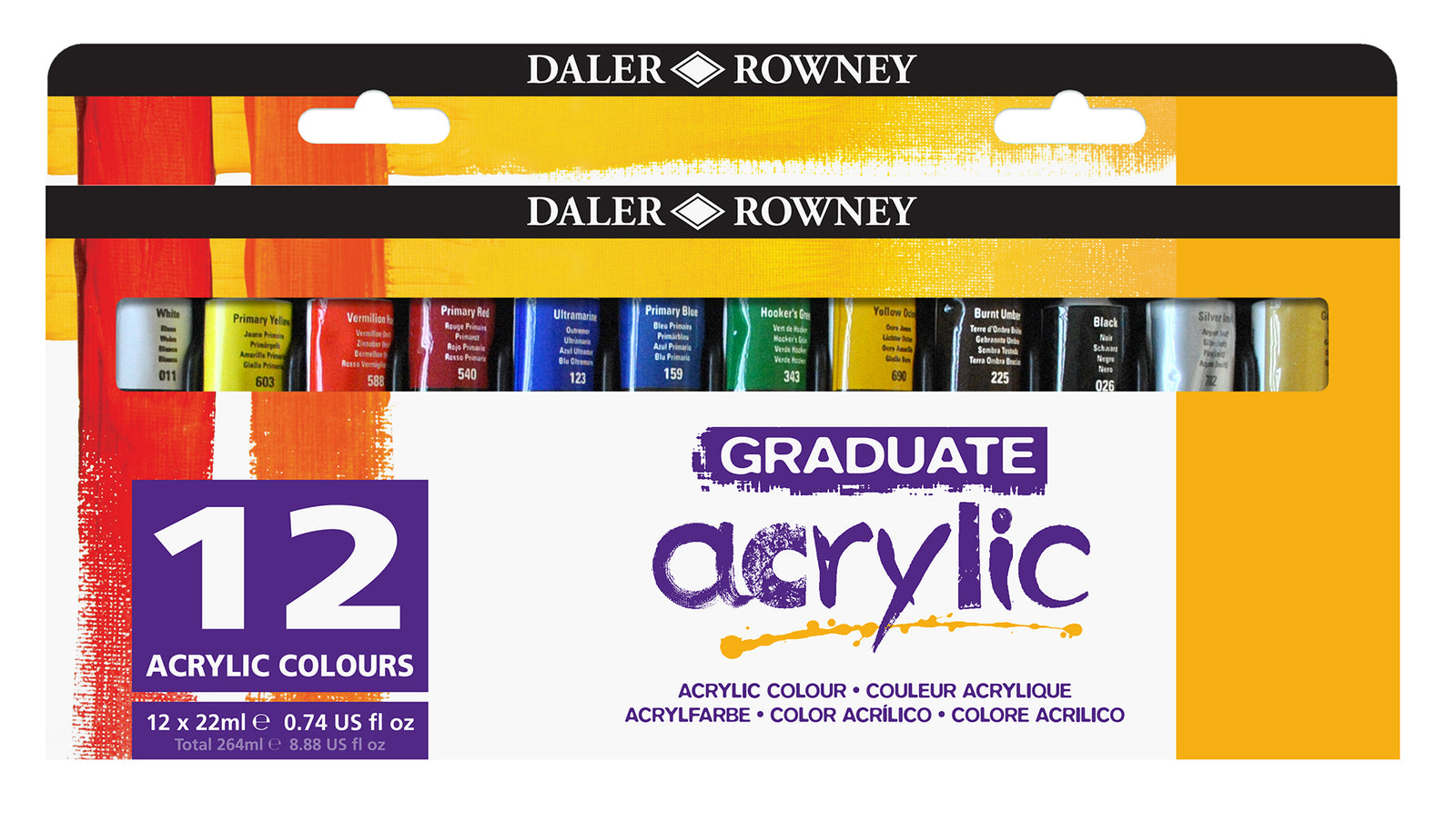 DALER ROWNEY Graduate set akrilnih barv 12 x 22 ml