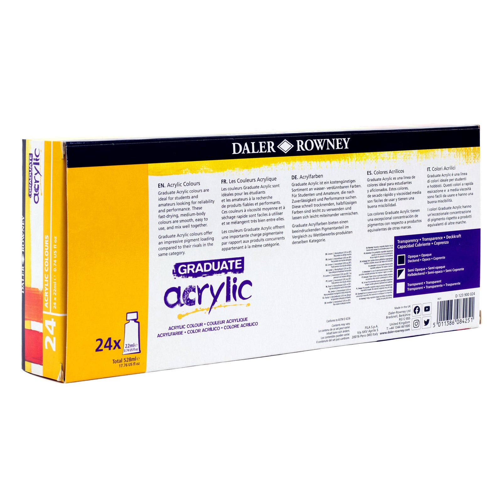 Set akrilnih barv DALER ROWNEY Graduate 24 x 22 ml