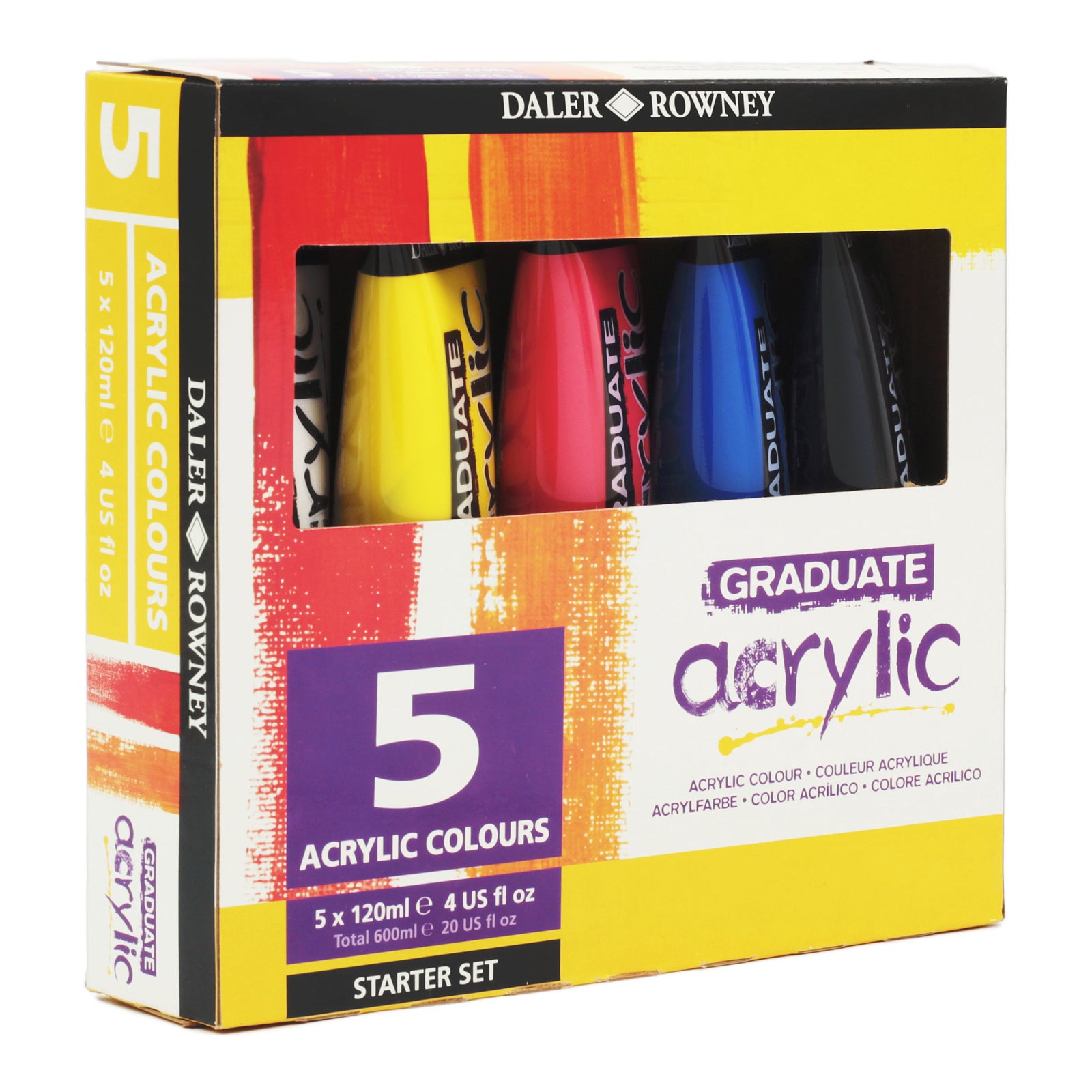 DALER ROWNEY Graduate set akrilnih barv 5 x 120 ml