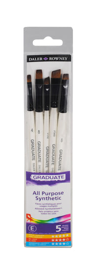 DALER ROWNEY D&R Graduate set ploščatih čopičev s kratkim ročajem 5 kosov