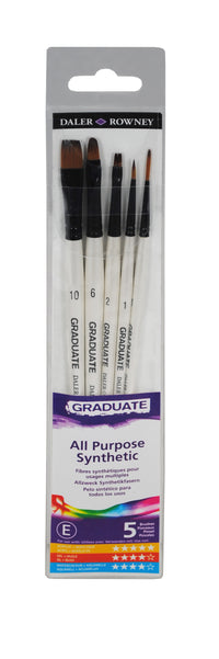 Set univerzalnih sintetičnih čopičev DALER ROWNEY Graduate – 5 kosov