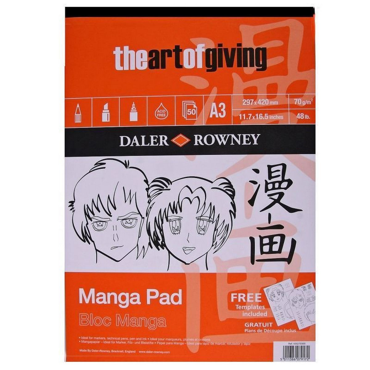 DALER ROWNEY Manga blok za markerje 70 g - 50 listov, A3