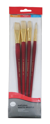 DALER ROWNEY Simply set čopičev za olje prašičja ščetina 4 kosi dolg ročaj velikost 3