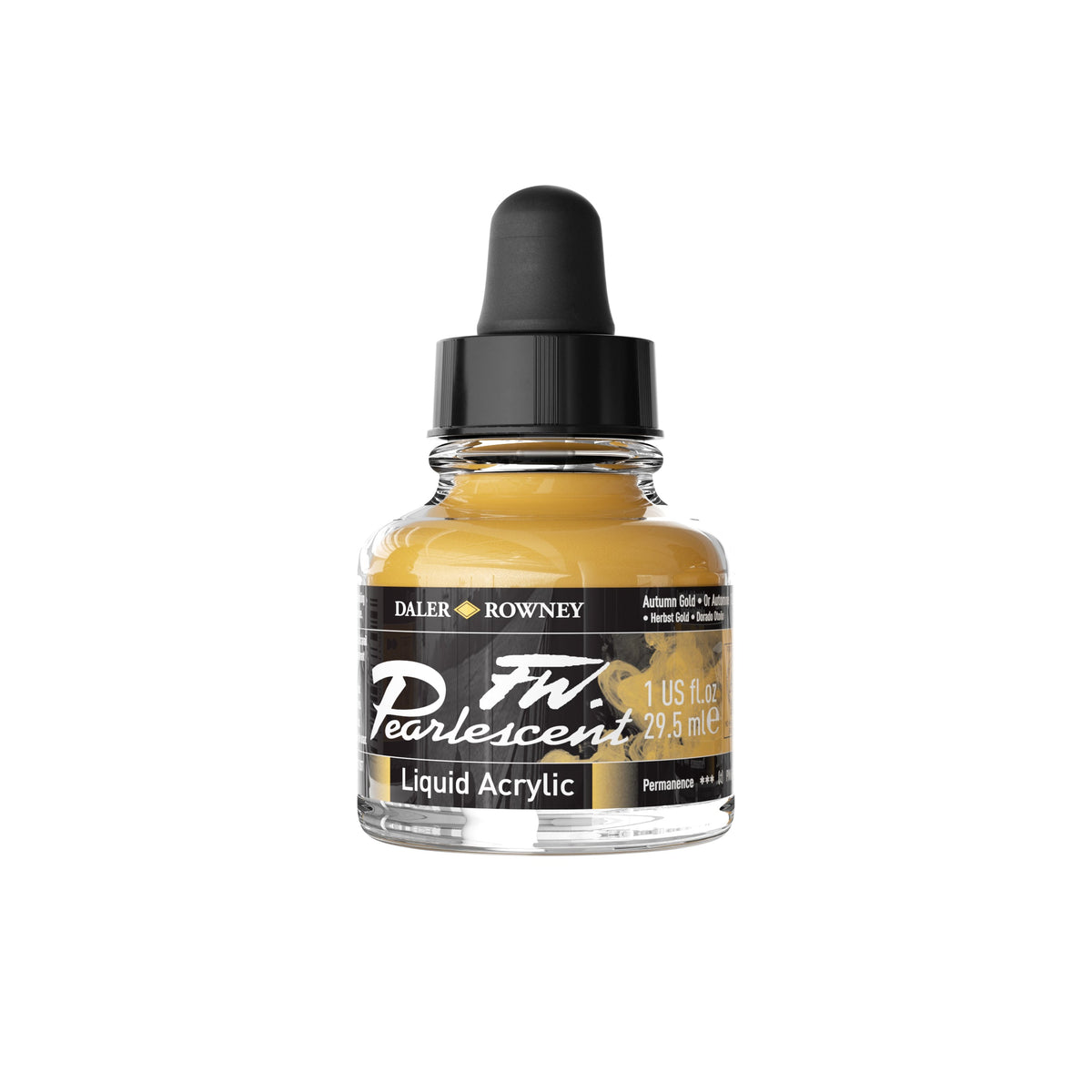 DALER ROWNEY FW biserno akrilno črnilo 29,5 ml – Jesensko zlata